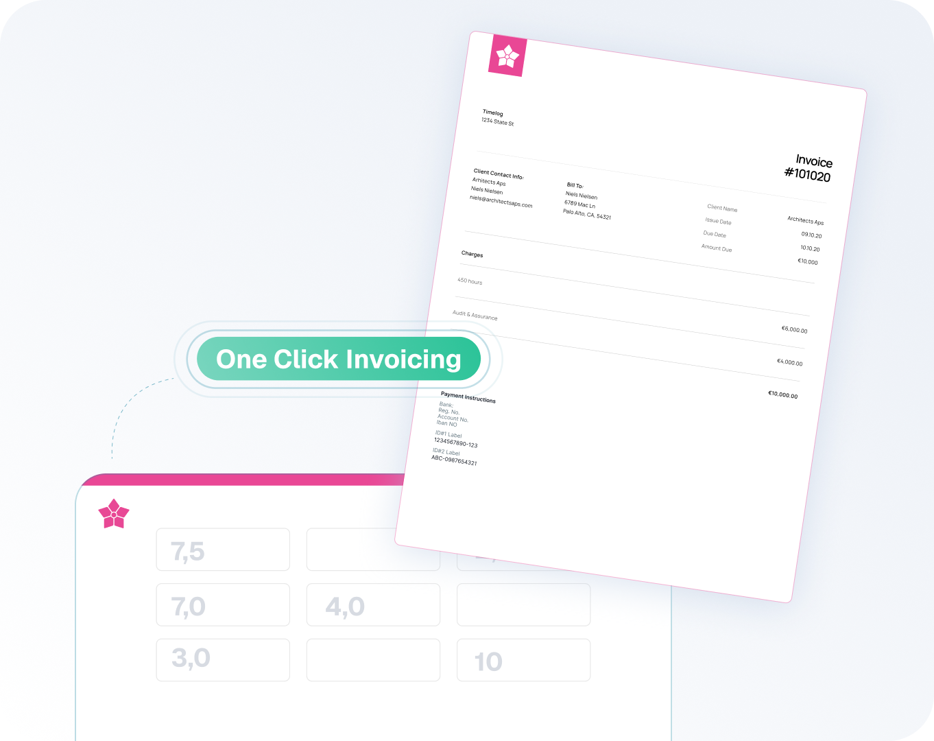 illustration af funktionen til fakturering med et enkelt klik